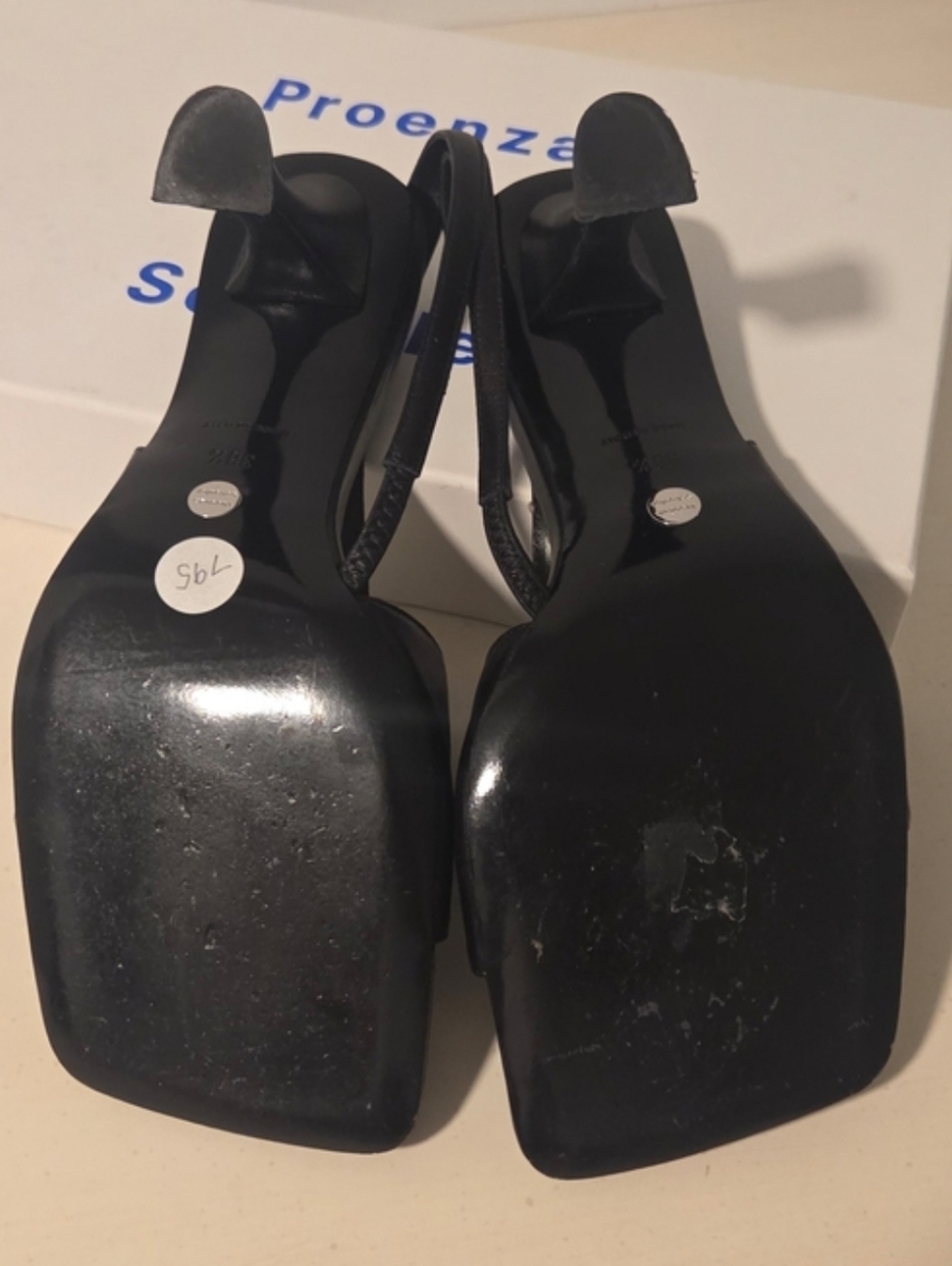 Proenza Schouler Black Leather Open-Toe Slingback Heels - Picture 5 of 9